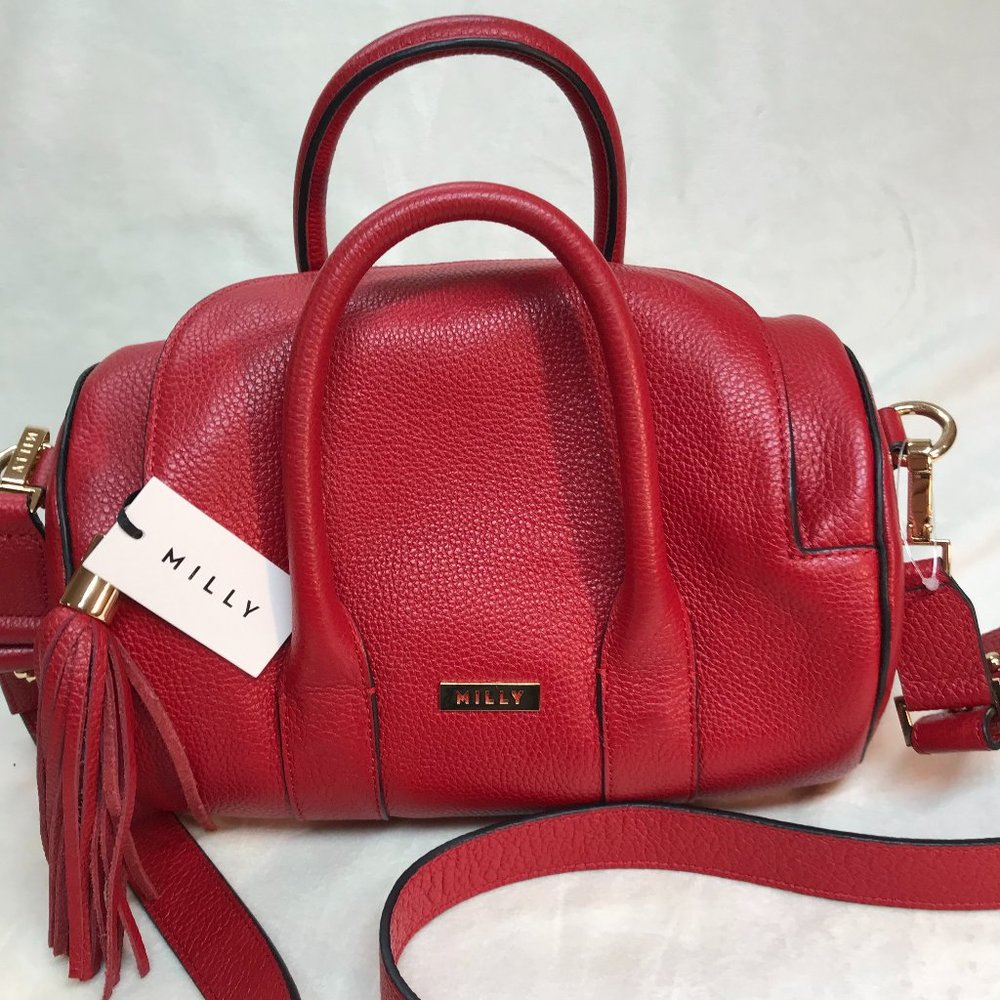 NWT Milly Astor Leather Duffle Handbag